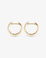 Ribbed Huggie Hoop Earrings in 10kt White Gold
