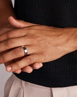 7mm Flat Bevelled Wedding Band in Sterling Silver