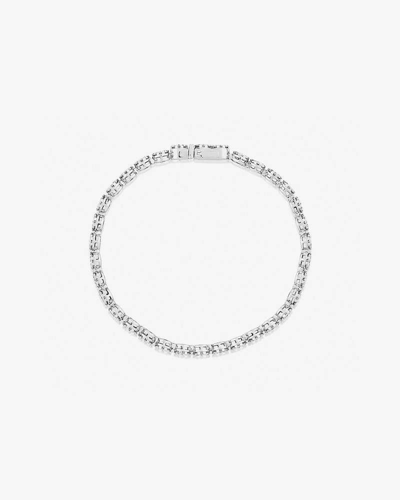 Bracelet de tennis en grappe de 9 diamants de 5,02 carats TW en or blanc 14 ct