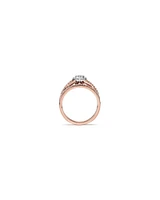 Bridal Set with 0.38 Carat TW of Diamonds in 14kt Rose and White Gold