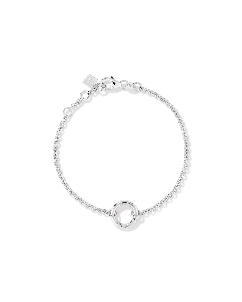 18cm (7") Fine Belcher Open Pendant Bracelet in Sterling Silver