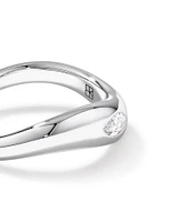 0.20 Carat TW Laboratory-Grown Marquise Diamond Swirl Ring in Sterling Silver
