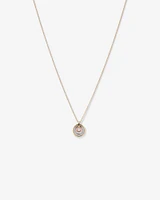 Diamond Accent Tri Tone Circle Pendant in 10kt Yellow, Rose and White Gold