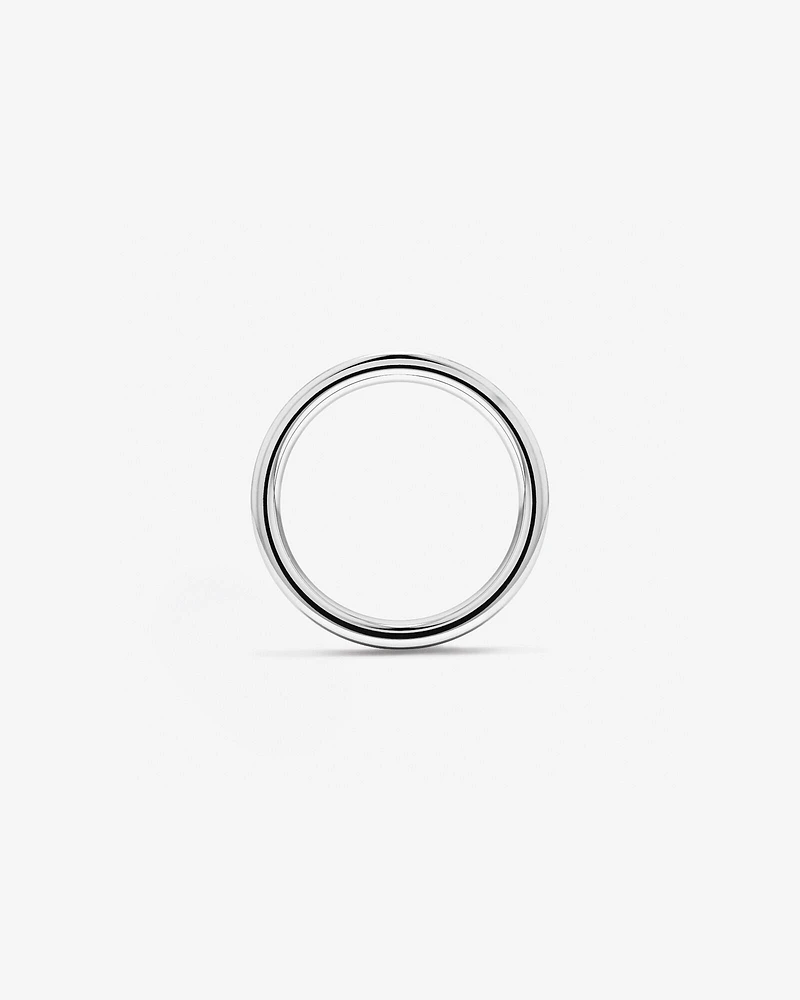 6mm Brushed Flat Wedding Band in Tungsten