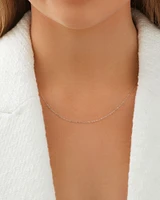 45cm (17") 0.95mm Width Solid Cable Chain In 10kt White Gold