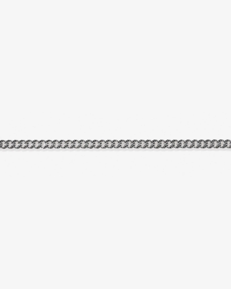 Men's 1.32 Carat TW Men's Black Diamond Cuban Bracelet in Sterling Silver