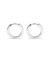 15mm Cubic Zirconia Huggie Hoop Earrings in Sterling Silver