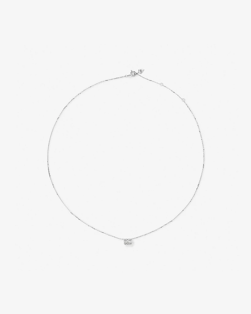 0.28 Carat TW Multistone Emerald Cut Diamond Pendant in 10kt White Gold
