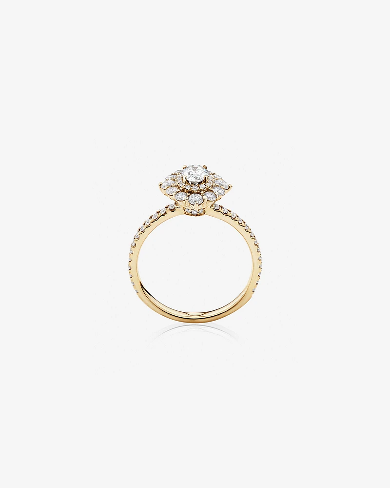 Sir Michael Hill Designer Oval Engagement Ring with 0.92 Carat TW Diamonds in 18kt White Gold