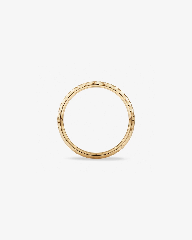 Hammered Finish Ring 10kt White Gold