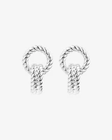 Rope Textured Earrings in Sterling Silver