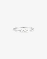 Diamond Accent Infinity Oval Hinge Bangle in Sterling Silver