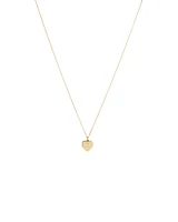Diamond Charm Heart Pendant Necklace in 10kt Yellow Gold