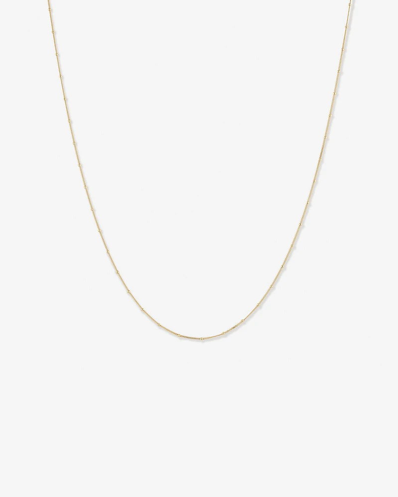 50cm (20") Station Ball and Curb Chain in 10kt Yellow Gold
