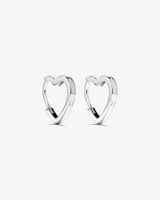 11mm Heart Shape Huggie Earrings in Sterling Silver