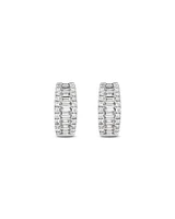1.00 Carat TW Diamond Dot Dash Huggie Earrings in 14kt White Gold