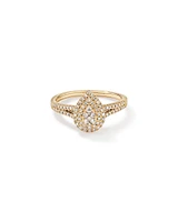 0.30 Carat TW Pear Cluster Halo Diamond Ring in 10kt White Gold
