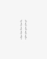 Cubic Zirconia Vine Drop Stud Earrings in Sterling Silver