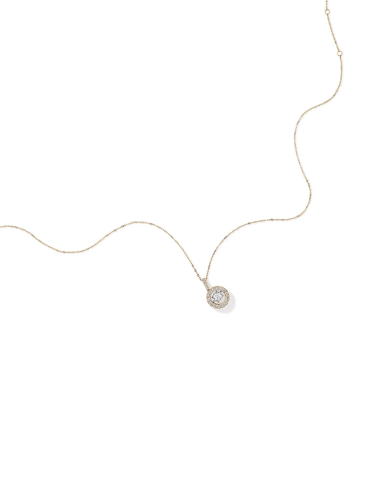 Carat TW Diamond Halo Everlight Pendant in 10kt White Gold