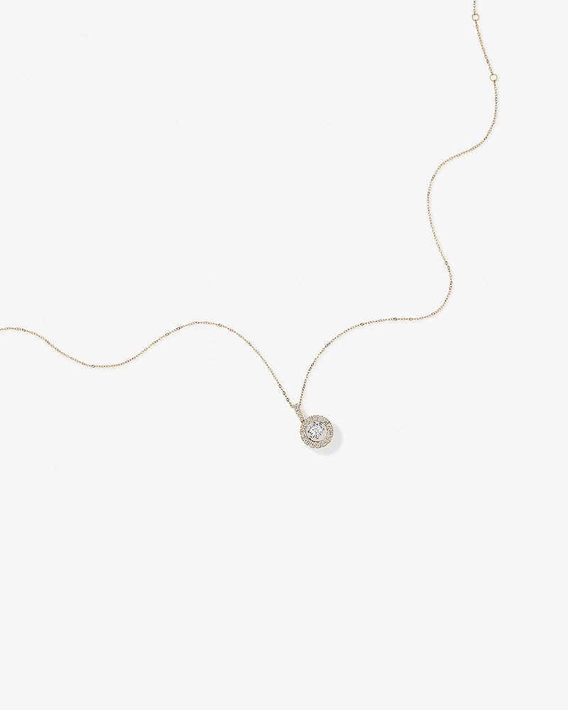Carat TW Diamond Halo Everlight Pendant in 10kt White Gold