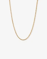 50cm (20") 4.4mm Width Hollow Rope Chain in 10kt Yellow Gold