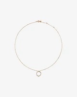 Diamond Studded Circle Necklace in 10kt Yellow Gold