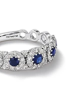 Bubble Ring with Sapphire and .50 Carat TW Diamonds in 14kt White Gold