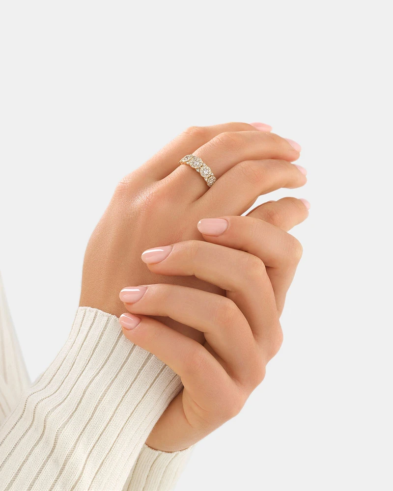 Bubble Ring with 1.00 Carat TW Diamonds in 10kt White Gold