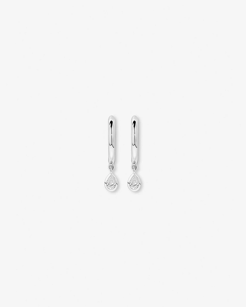 0.25 Carat TW Laboratory-Grown Diamond Bezel Box Set Pendant in Sterling Silver