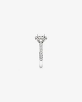 1.65 Carat TW Emerald Cut Diamond Pave Halo Engagement Ring in Platinum