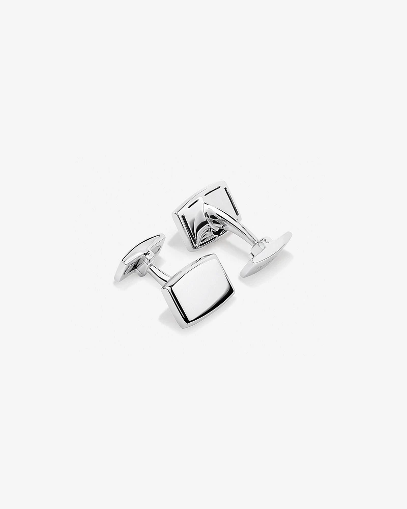 Men's Silver Rectangle Cufflinks