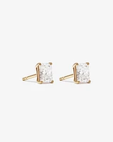 1.00 Carat TW Radiant Cut Solitaire Laboratory-Grown Diamond Stud Earrings in 10kt Yellow Gold