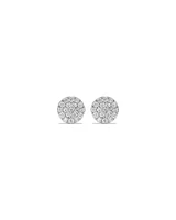 0.33 Carat TW Round Diamond Cluster Stud Earrings in 10kt White Gold