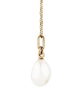 Pendant with Cultured Freshwater Baroque Pearl in 10kt Yellow Gold