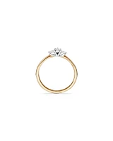 0.15 Carat TW Three Stone Pear Cut Diamond Promise Ring in 10kt Yellow and White Gold