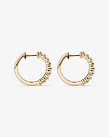 1.00 Carat TW Laboratory-Grown Diamond Hoop Huggie Earrings in 10kt Yellow Gold