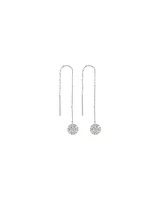0.33 Carat TW Round Diamond Cluster Threader Earrings in 10kt White Gold