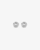 0.39 Carat TW Multistone Princess and Marquise Cut Diamond Stud Earrings in 10kt White Gold