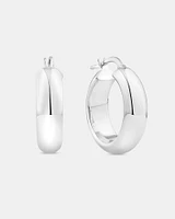 15mm Hoop Earrings in Sterling Silver