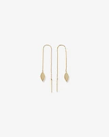 Marquise Disc Threader Earrings in 10kt Yellow Gold