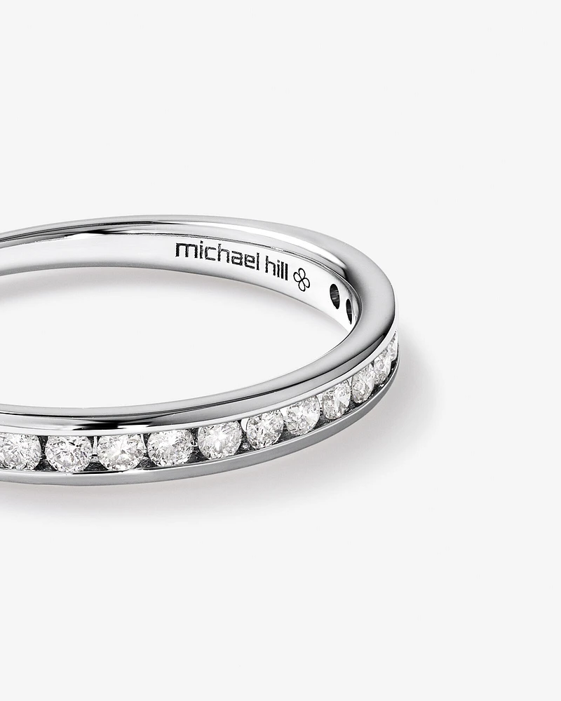 0.25 Carat TW Channel Set Diamond Wedding Ring in 14kt White Gold