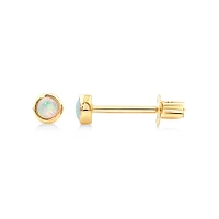 Stud Earrings with Opal in 10kt Gold