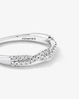 0.25 Carat TW Twist Diamond Wedding Ring in 14kt White Gold