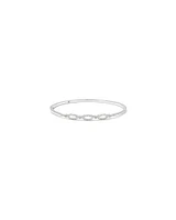 Triple Open Marquise Cubic Zirconia Bangle in Sterling Silver