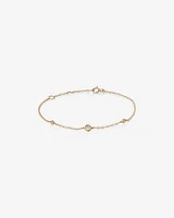 Station Bracelet with 0.10 Carat TW of Diamonds in 10kt Yellow Gold