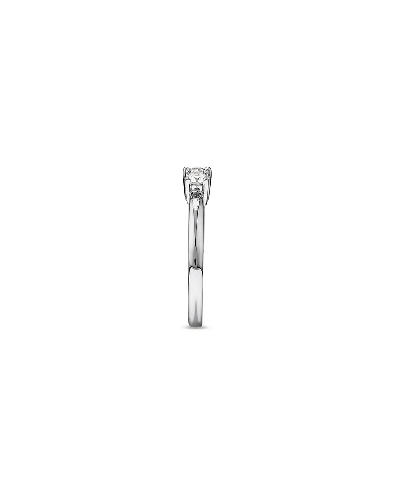0.50 Carat TW Three Stone Round Brilliant Diamond Engagement Ring in 14kt White Gold