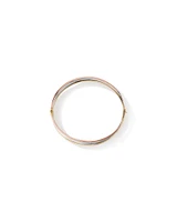 Tri Tone Oval Russian Bangle in 10kt Yellow, Rose and White Gold