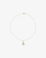 1.00 Carat TW Diamond Halo Everlight Pear Pendant in 10kt Yellow Gold