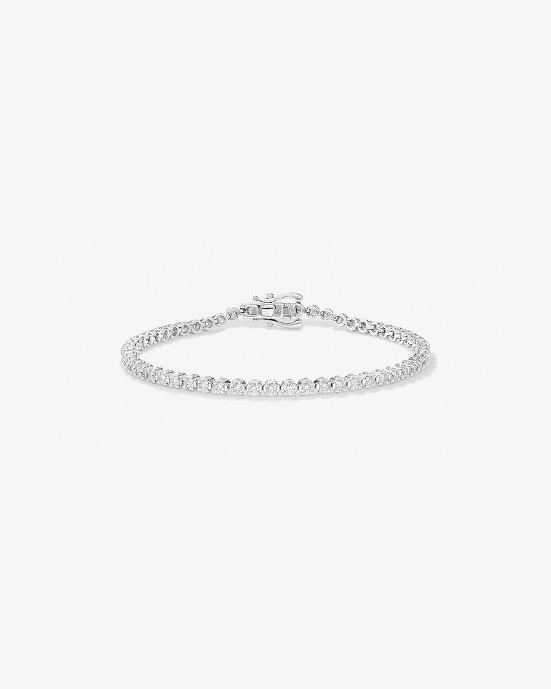 2.00 Carat TW Laboratory-Grown Diamond Tennis Bracelet in Sterling Silver