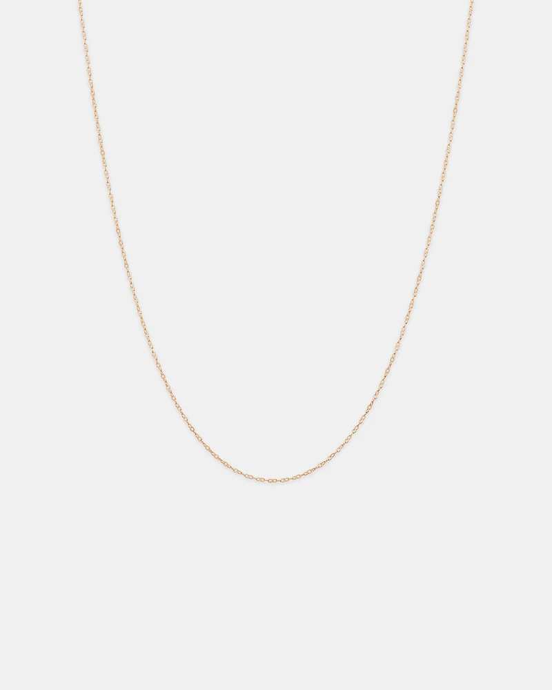 45cm (17") 0.95mm Width Solid Cable Chain In 10kt White Gold